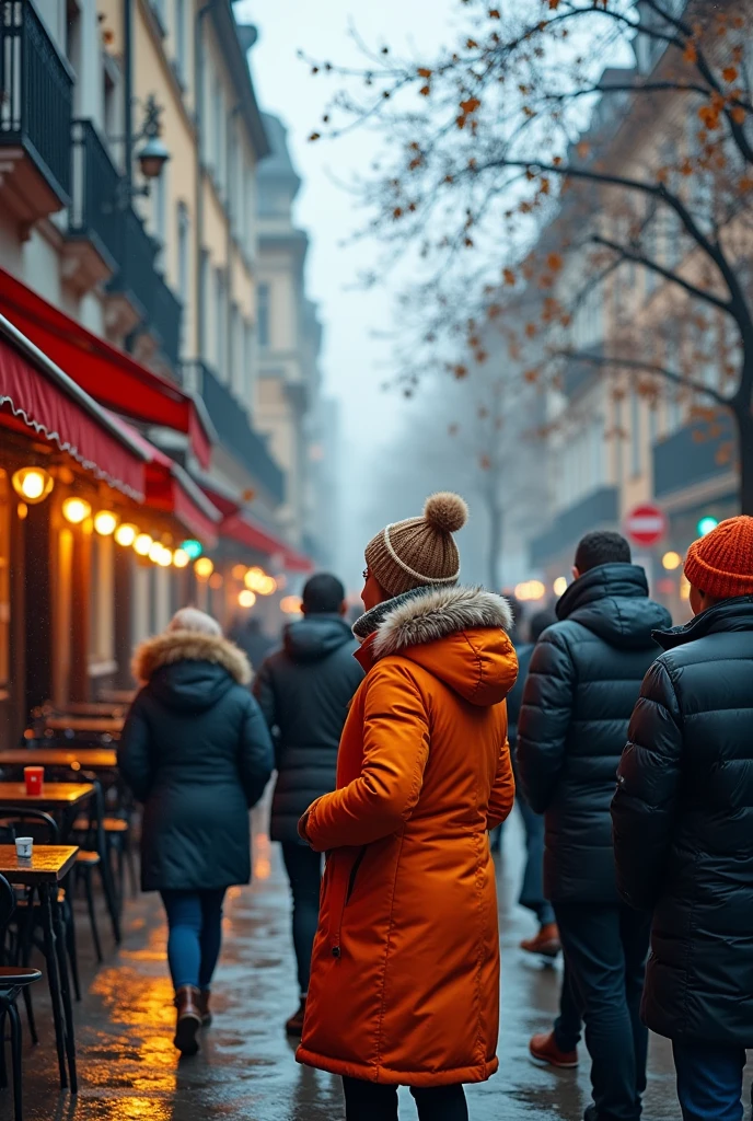 A 5 degree day with 100% humidity and people