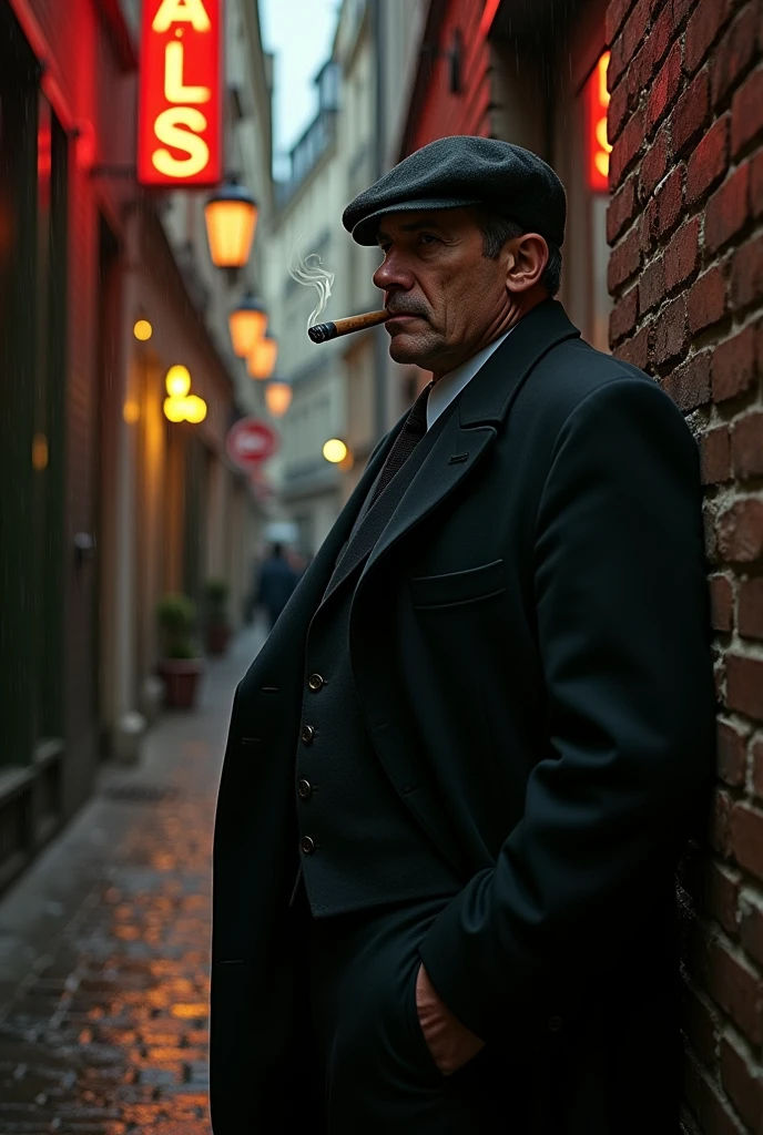 A French gangster smoking a cigar