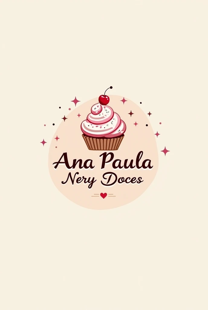 Minimalist bakery logo, colorful and detailed with the name Ana Paula Nery Doces 
