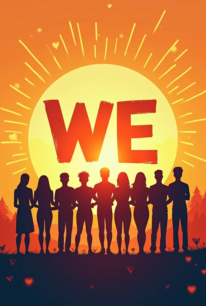Generate best message image of " Unity is strength " for facebook cover photo . With writing "WE"