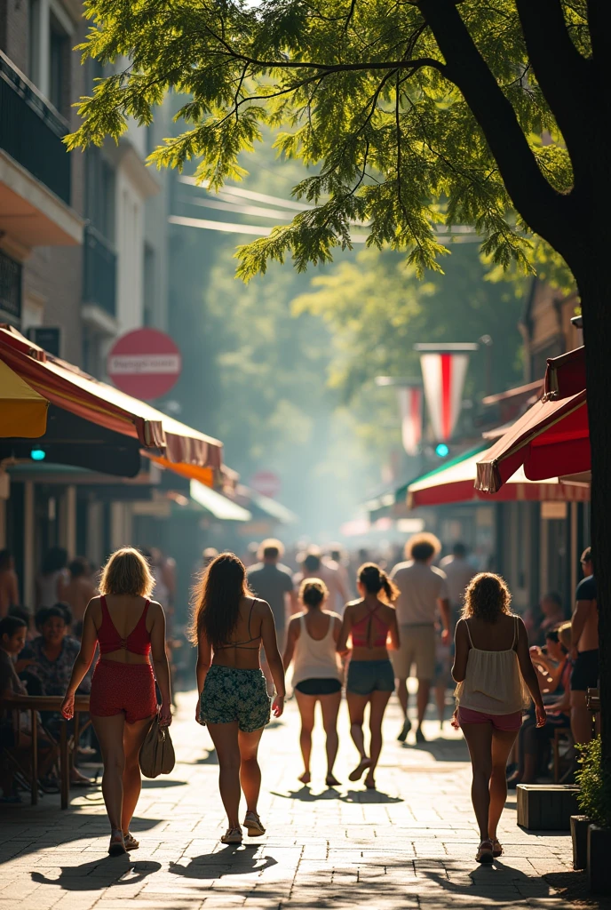 A 30-degree day with 100% humidity and people