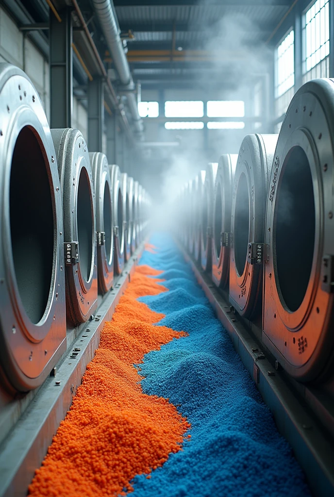 Dryers for drying plastics after washing. recycled plastic factory
