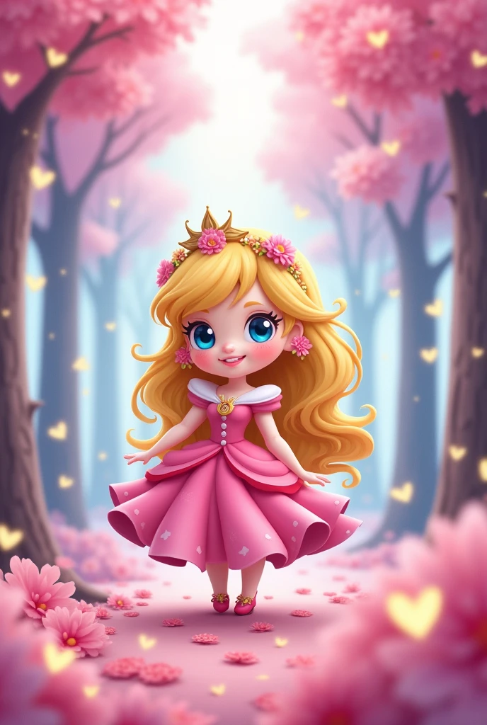 Disney's Aurora Princess in kawaii style