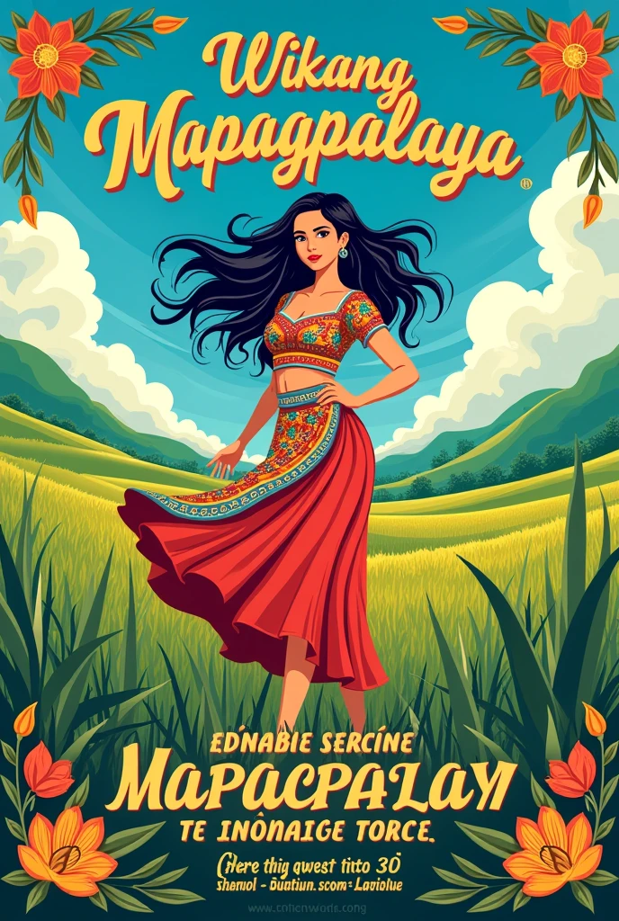 Show me a picture of a poster with the theme wikang mapagpalaya and make it creative