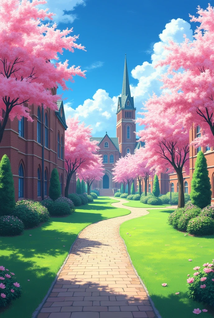 anime style college background without showing people, just the scenery