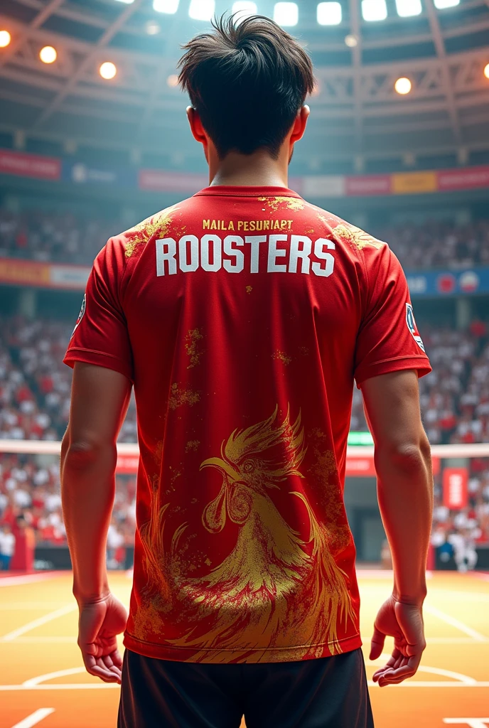 Make a volleyball shirt like Japan&#39;s with the name of roosters 