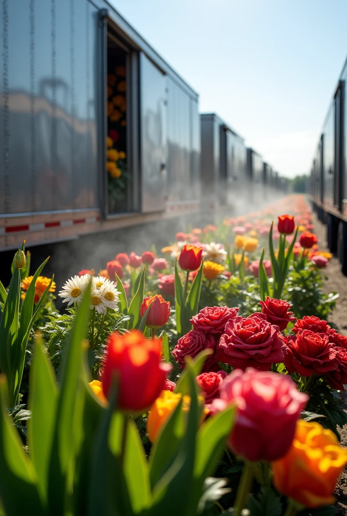 Cut flowers, plants, and other horticultural products are transported in reefer trailers to preserve their freshness and extend their shelf life. show obviously 