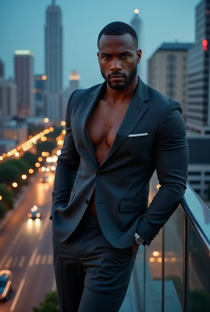 Muscular sexy man in a suit