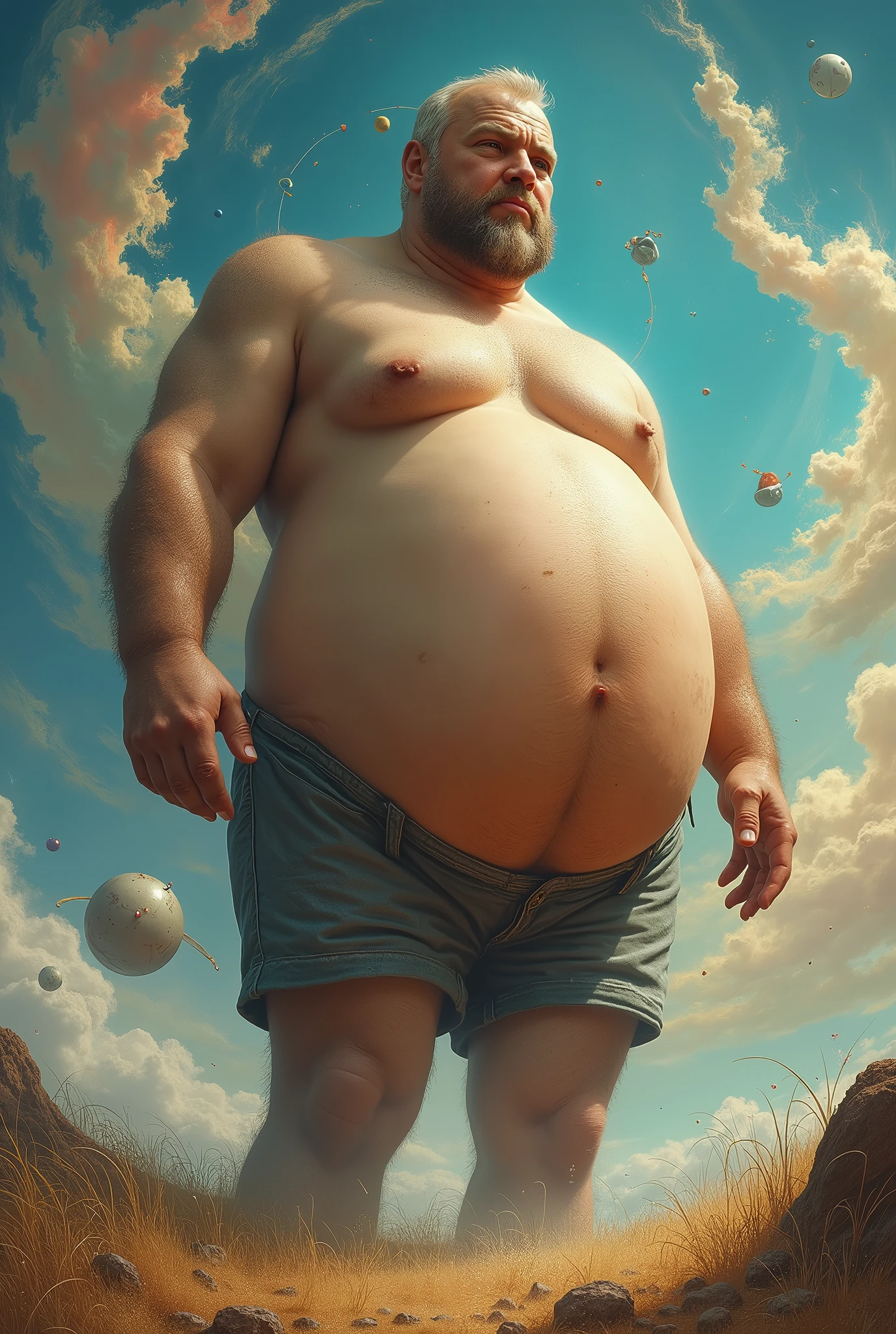 A man with a 10000000000000000000-meter belly pregnant for 10000000000000000000 years with a pregnancy belly of 1000000000000000000000000000000000000000000000000000 meters