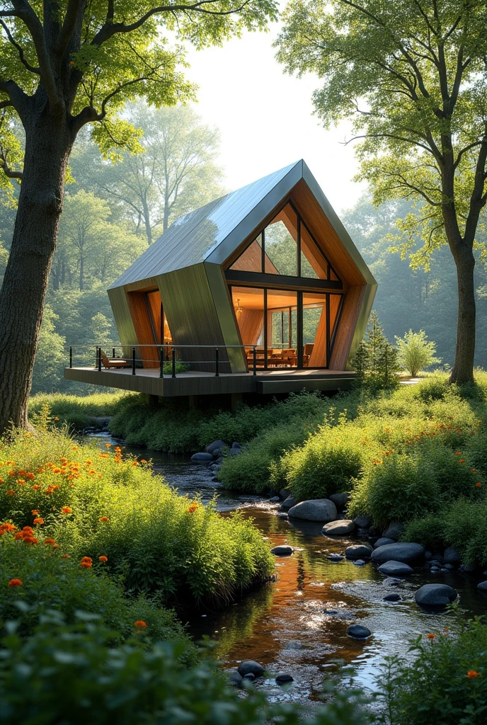 I could create an icosahedron-shaped house in a natural setting
