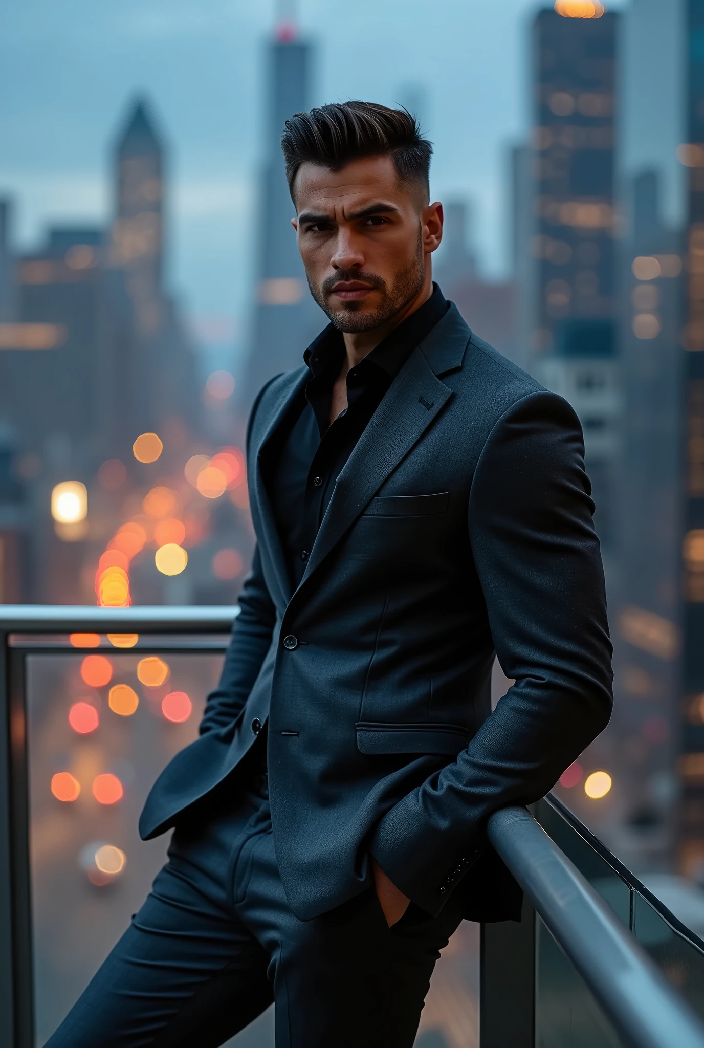 Muscular sexy man in a suit