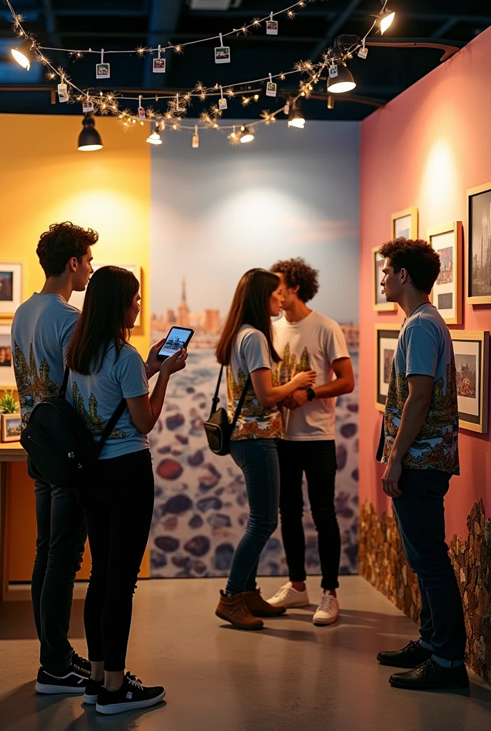 Generate the way in which you can decorate creatively for a photography fair stand within the school and in a simple way