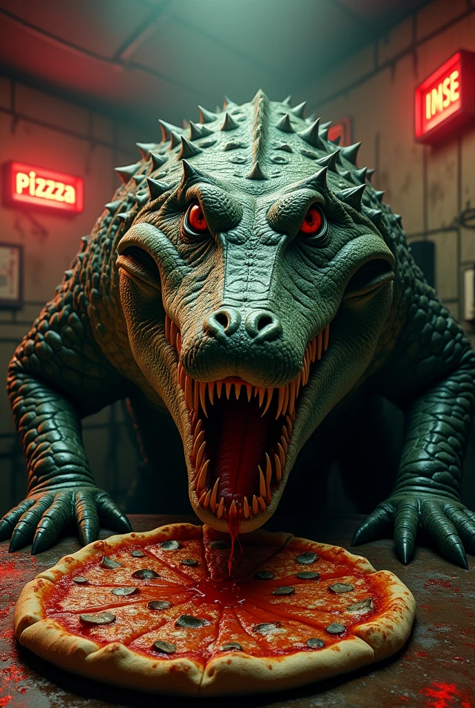 Crocodile's pizzaria horror movie poster 