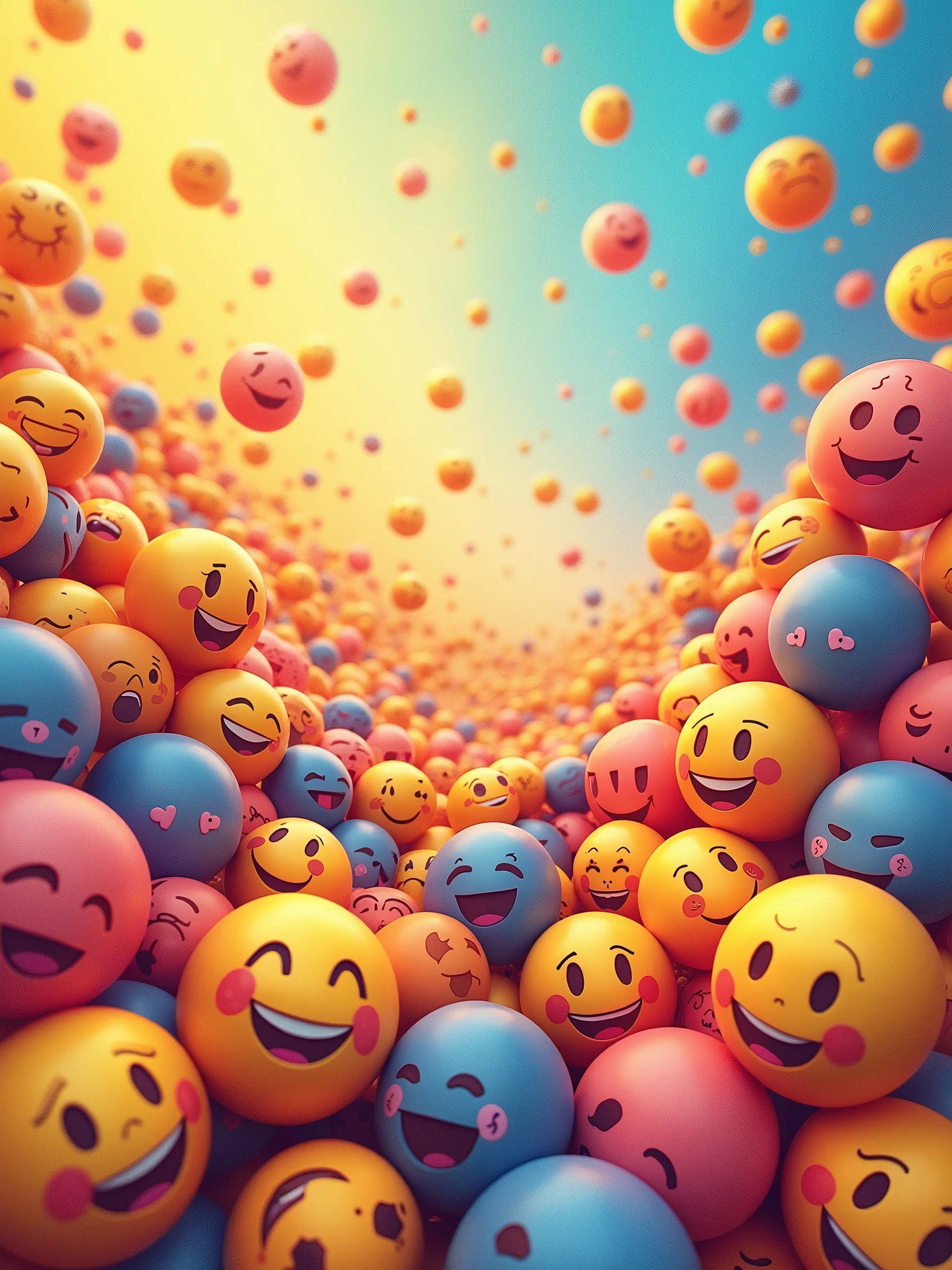 a beautiful wallpaper of emojis of random thoughts