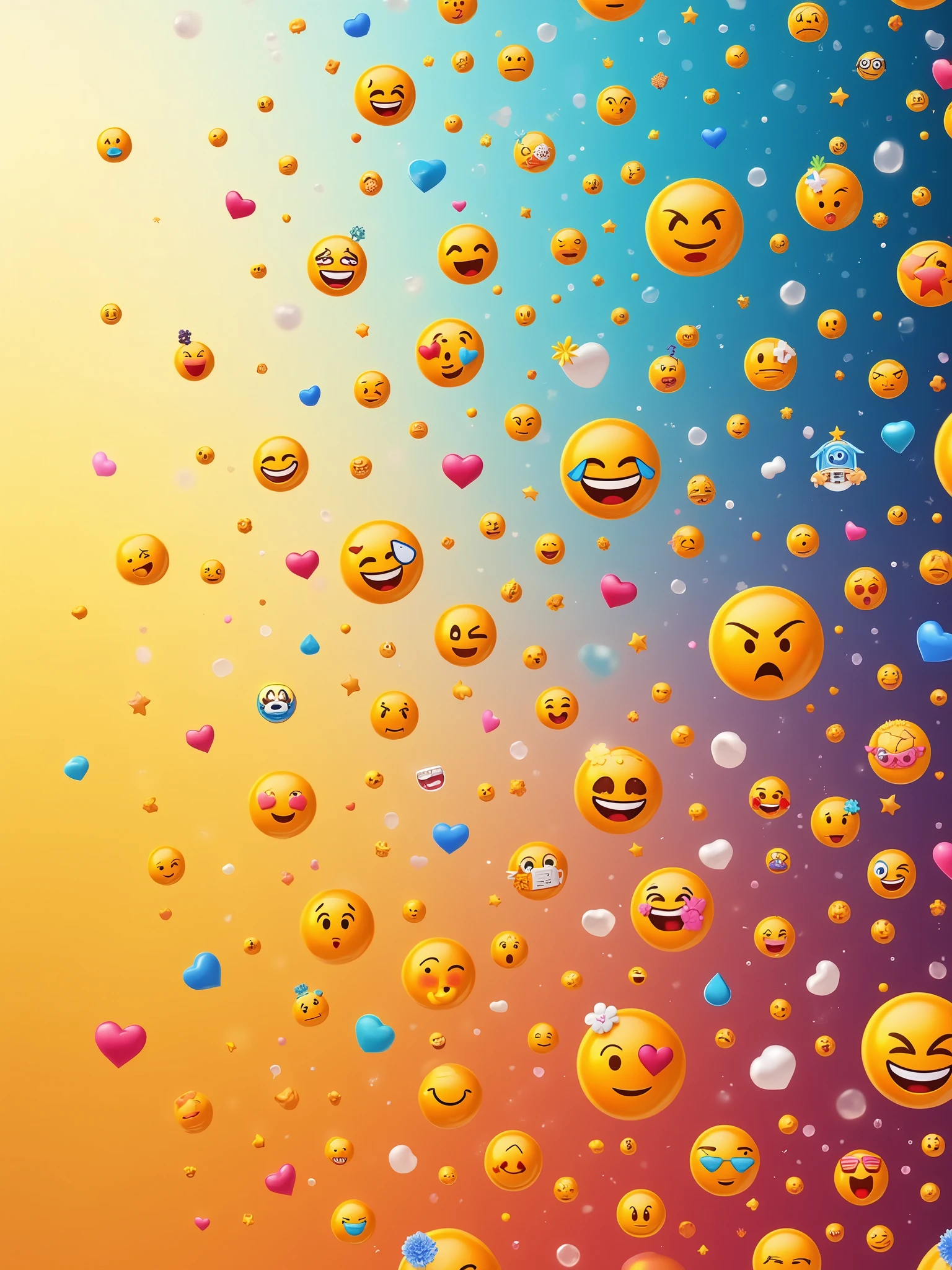 a beautiful wallpaper of emojis of random thoughts