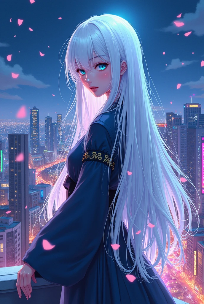 manga, women, White hair,