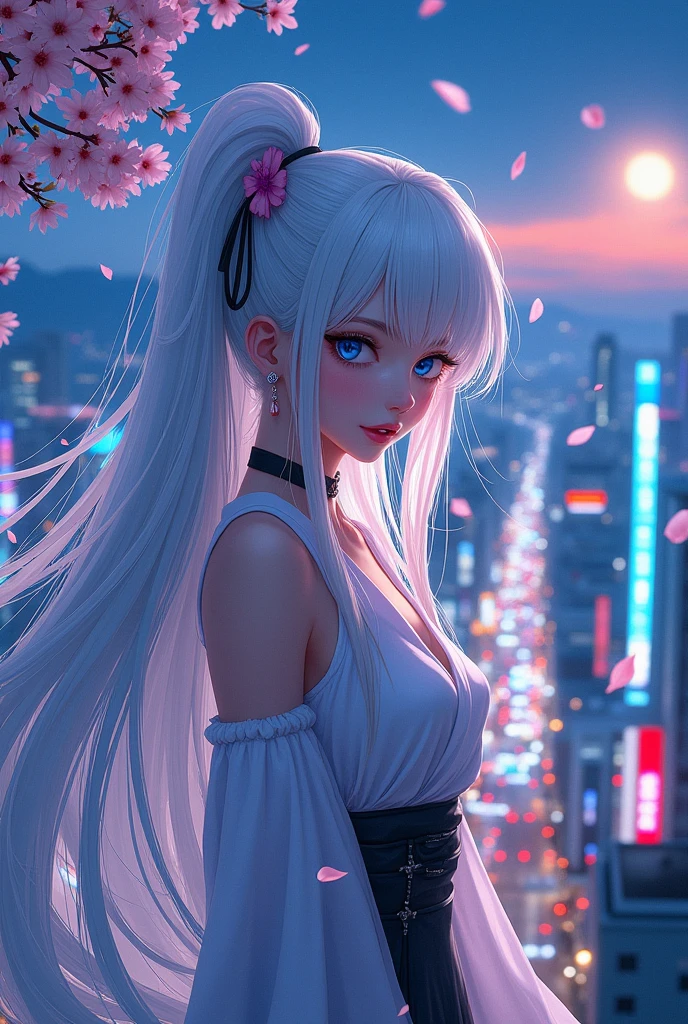 manga, women, White hair,