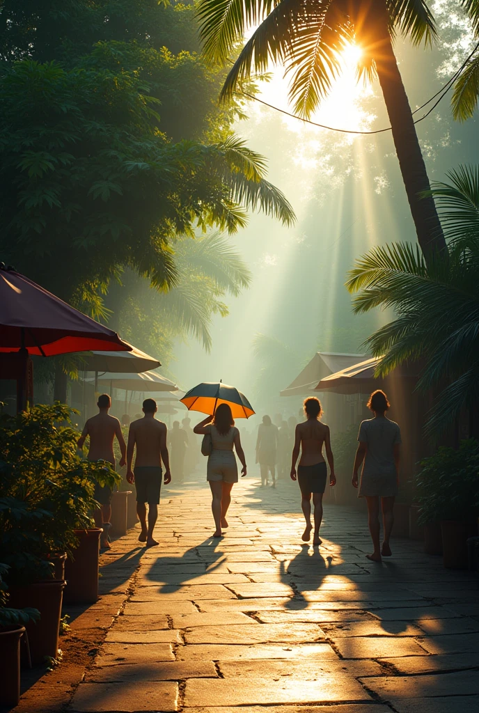 A day of 37 degrees Celsius (realist) with 100% humidity
