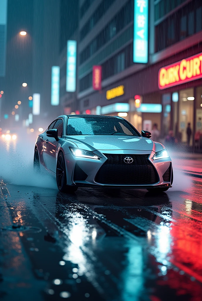 Toyota car skidding