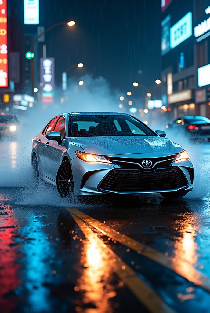 Toyota car skidding