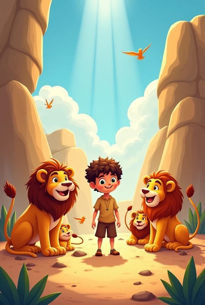 Cartoon for kids about Daniel and the lion's den