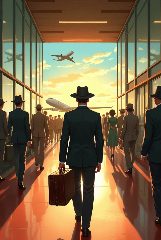Create a traveler who arrives at Tokyo Airport in 1954