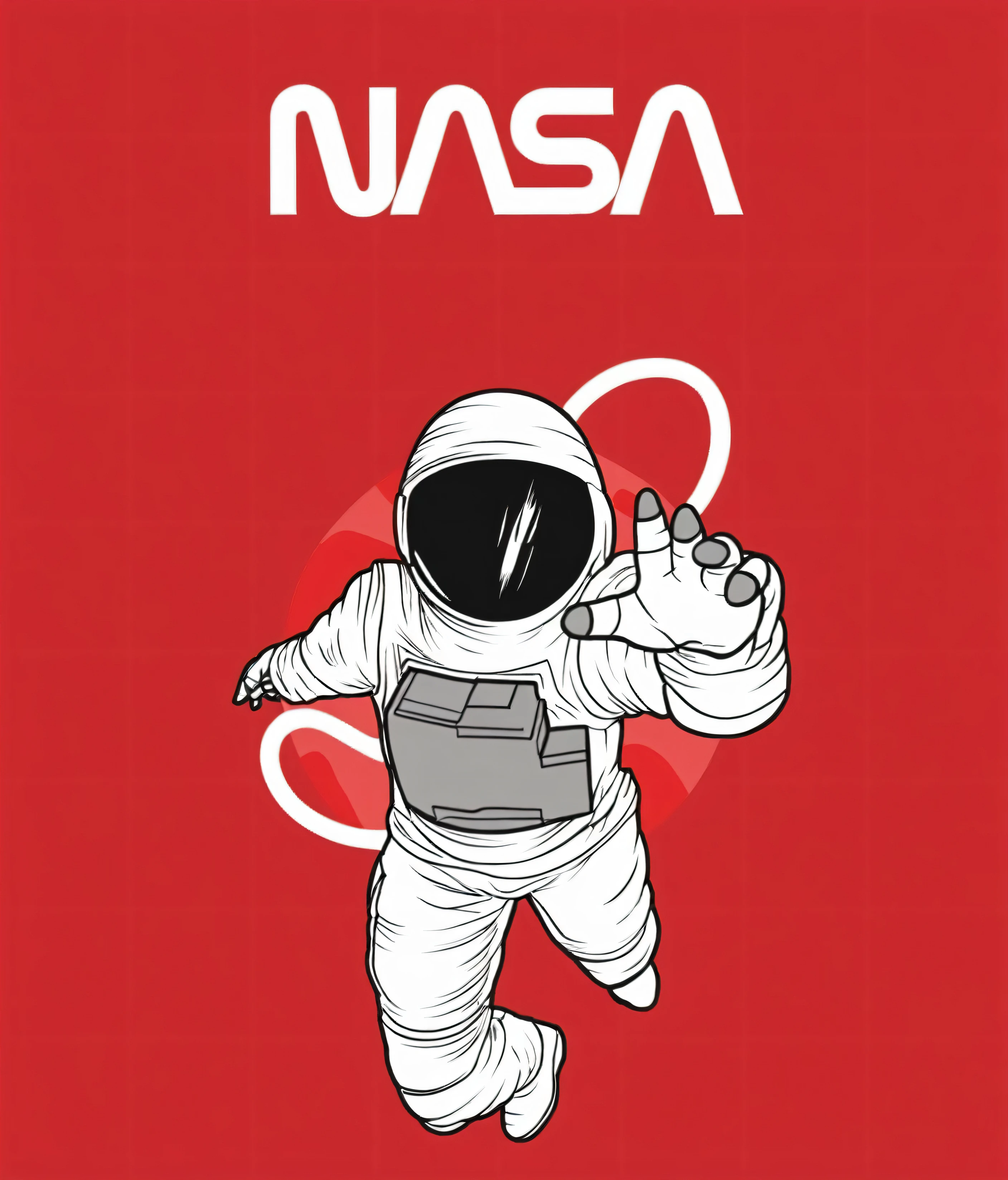 nasa astronaut waving with his hand and the word nasa on the back, an astronaut giving a peace sign, astronaut, nasa and roscosmos, american astronaut, leaked from nasa, astronaut in space, astronauts waving hello, cosmonaut, detailed astronaut, cute astronaut sticker art, astronaut, astronaut walking, nasa quality, nasa images, nasa archives, spacesuit