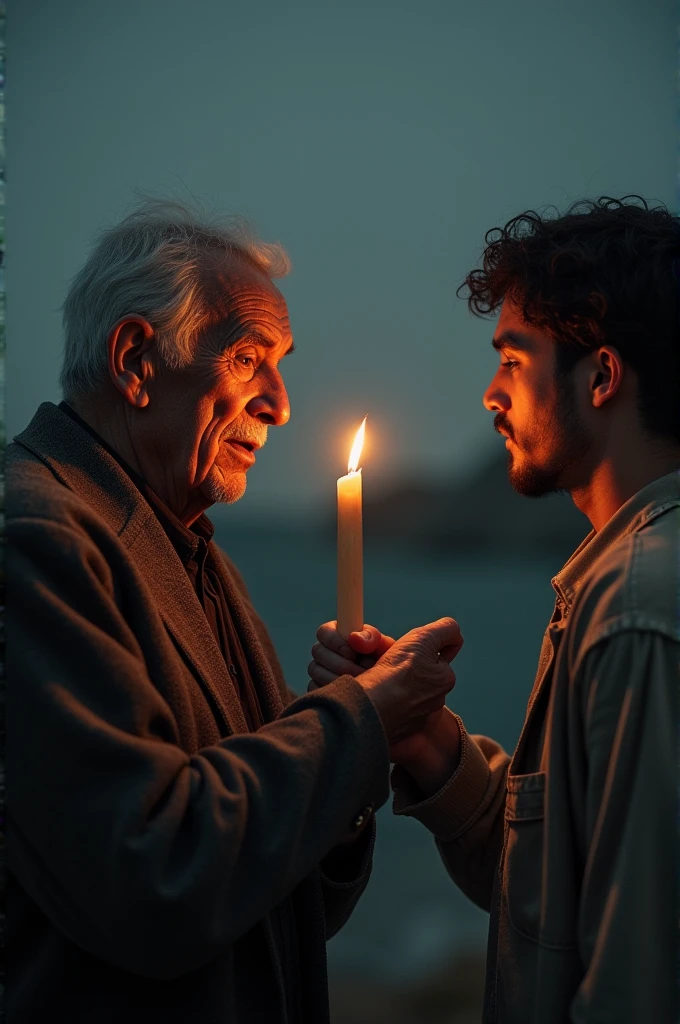 Men seeing Death in old age, that old man wants everything in even the last stage if life and another man seeing him like a third person 