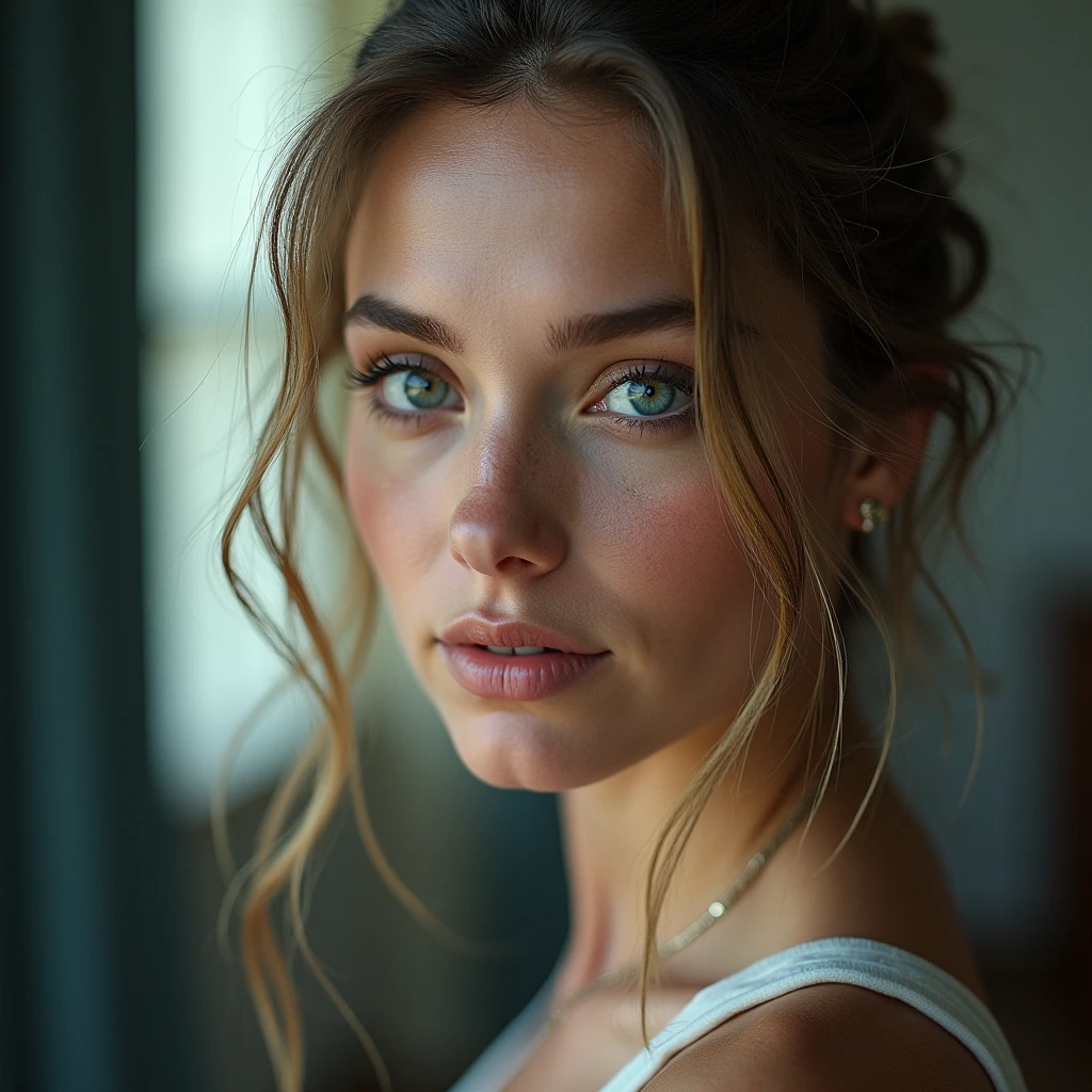 Femme metisse 
Yeux clair
Locks entrenus 