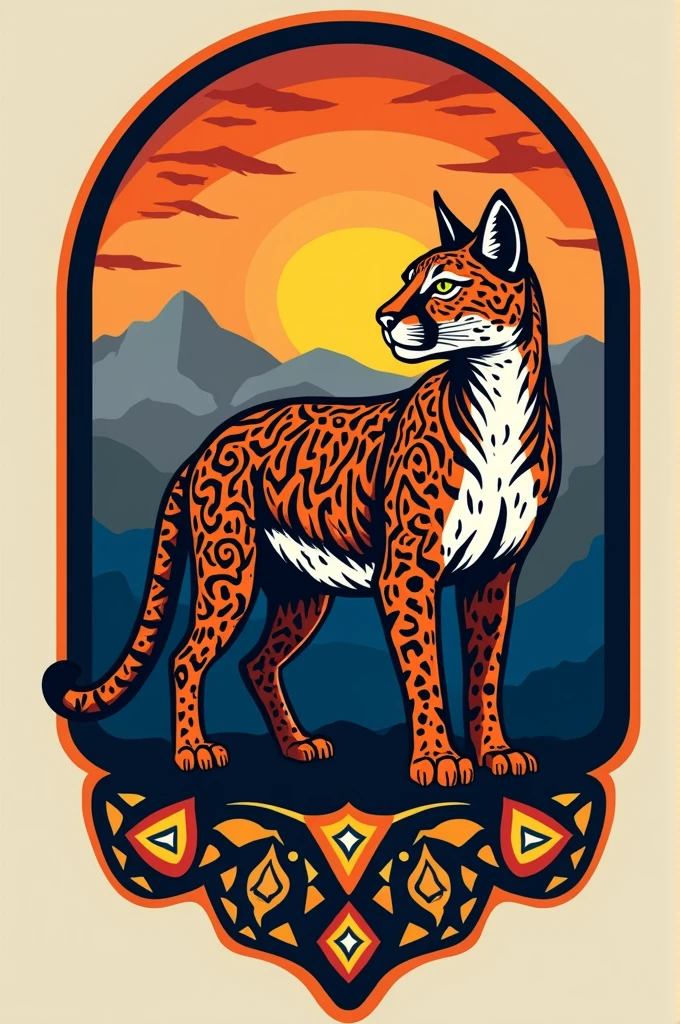 A logo of a cougar or jaguar in Cusco, Peru