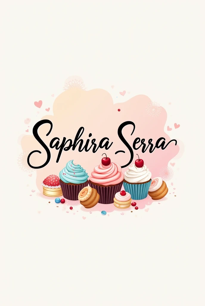create a signature image of Saphira Serra name with manual signature feature, that serves for a confectionery