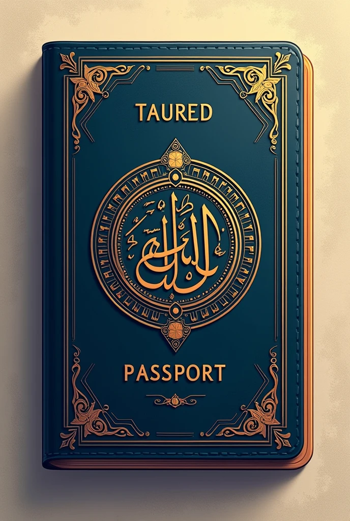 Create an image of a passport from a country called Taured ( no Arabic letters should appear) only TAURED should appear
