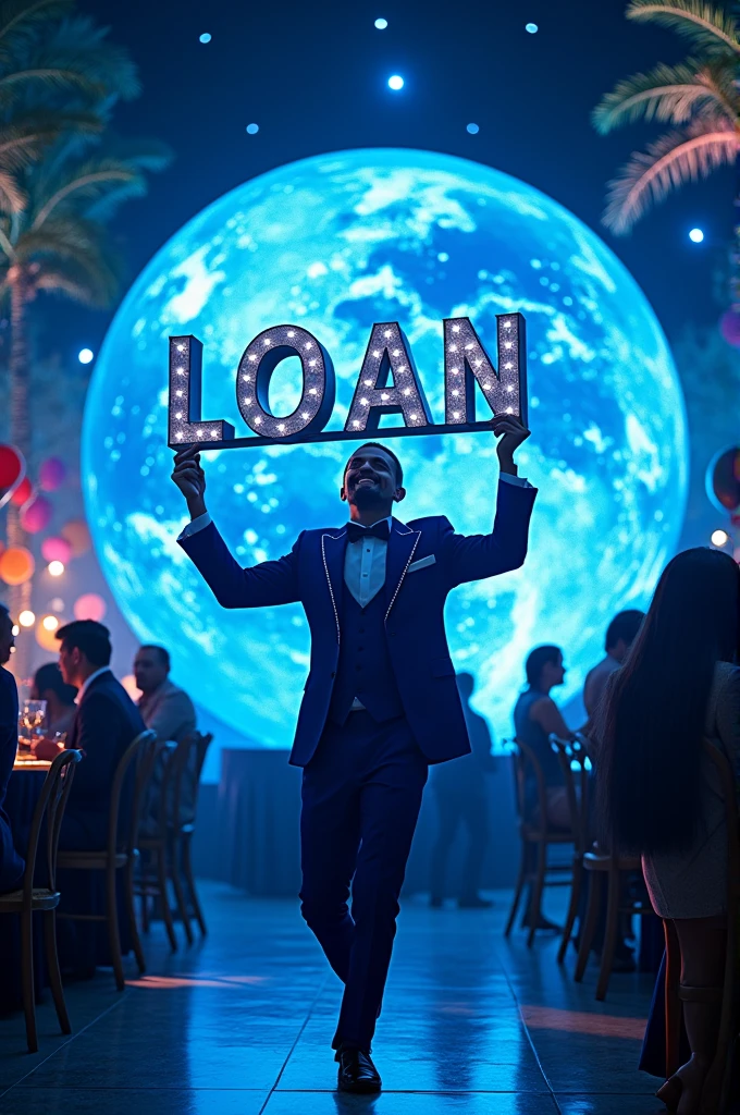 Globe party blue "LOAN"
