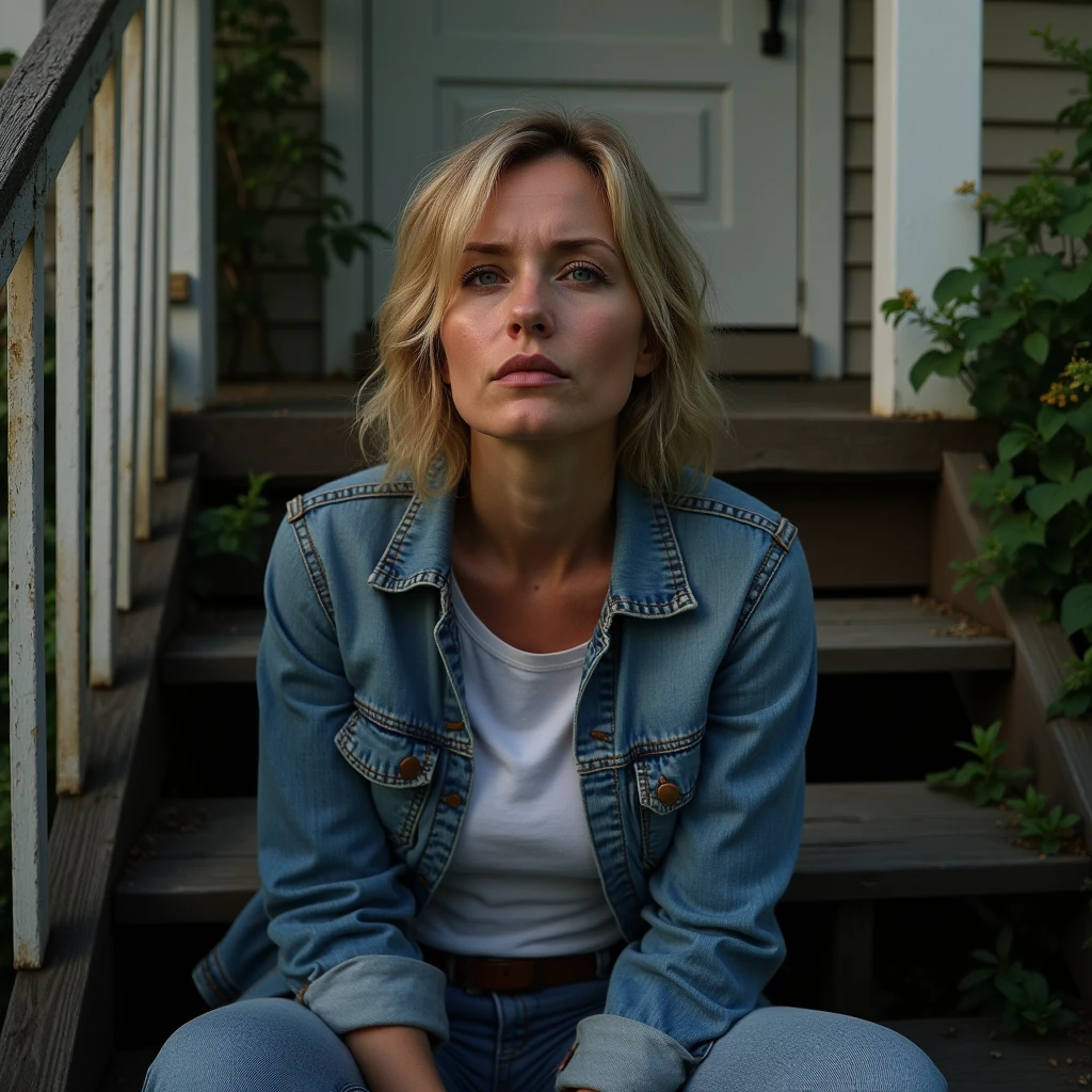laurie strode sitting on steps