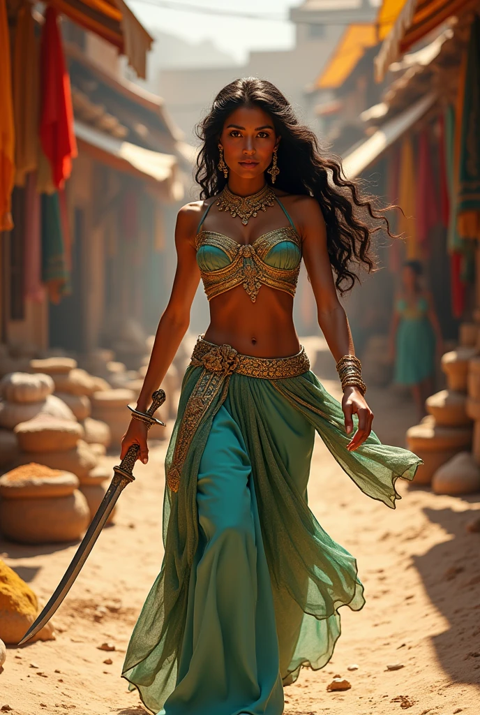 Stunning Princess Jasmine, photo in 8k, in action, cinematic.