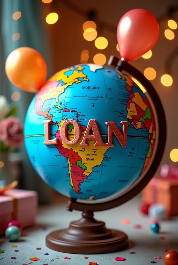 Globe birthday blue "LOAN"