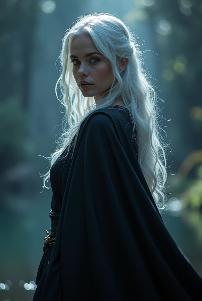 women, sith robes,
White hair, wavy hair, silver eyes, Beautiful, cinematic lighting, chromatic aberration, reflection light, god rays, high detail, masterpiece, anatomically correct, super detail, 8k