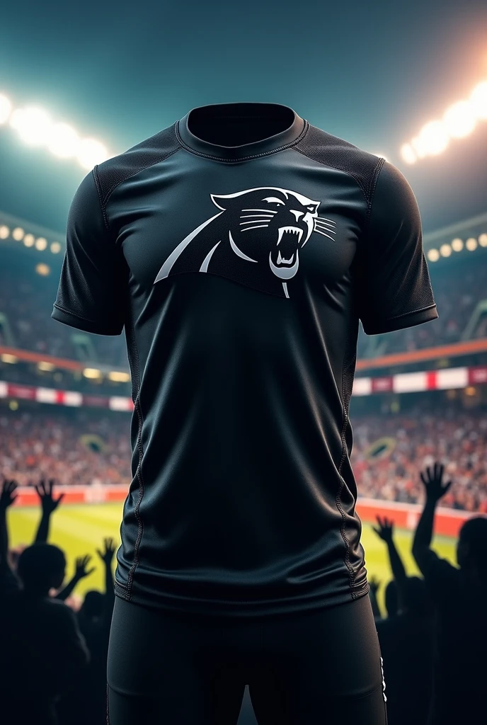 A black team jersey with a black panther on the front