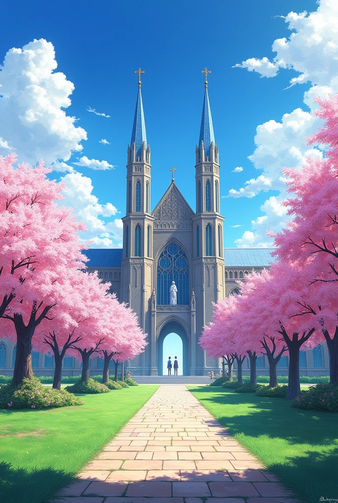 anime university background no people just the scenery 