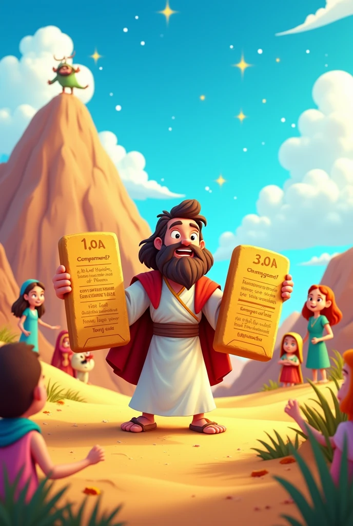 Cartoons for kids about Moses and the 10 Commandments