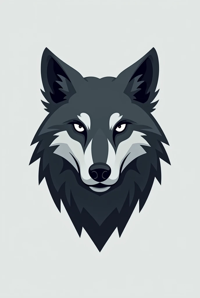 I need a minimalist wolf logo with a 2d cartoon style.