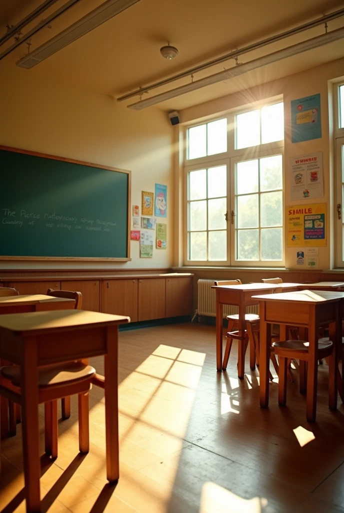 Empty classroom, with more light, 