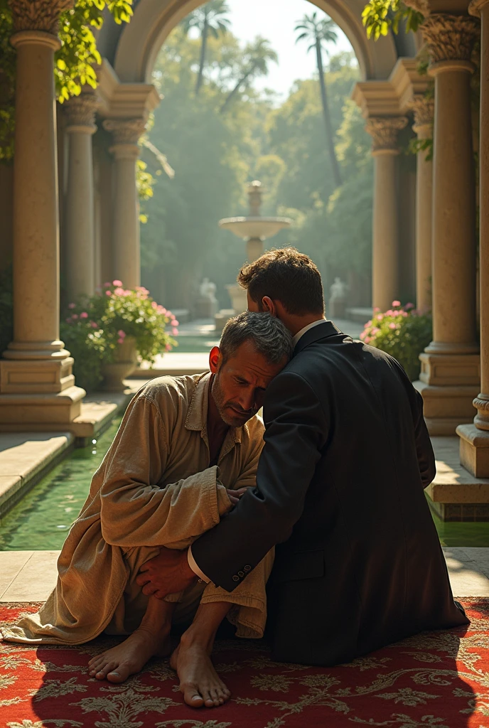 A rich man coddled a poor man












