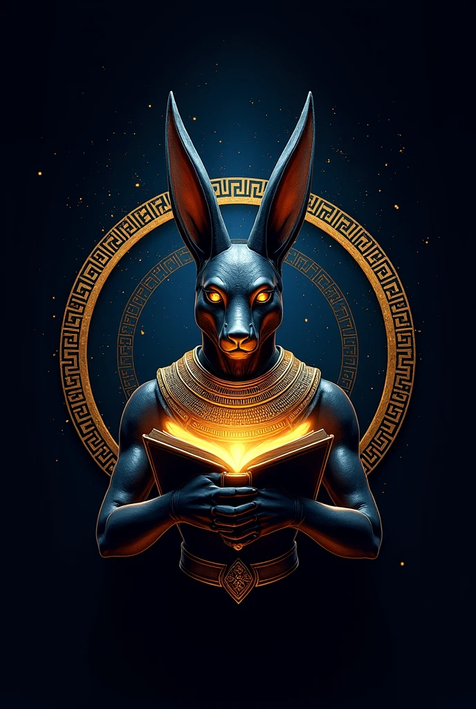 Anubis God Logo with a book
