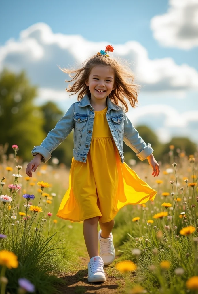 Create a modern girl on a happy day in the park