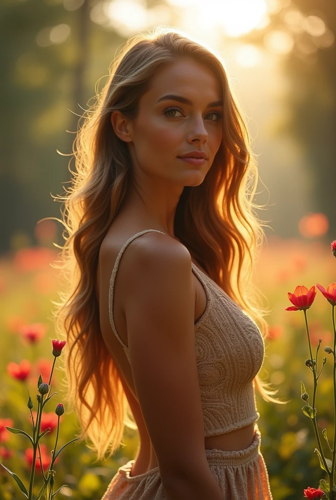 As a very beautiful and naked woman without clothes
