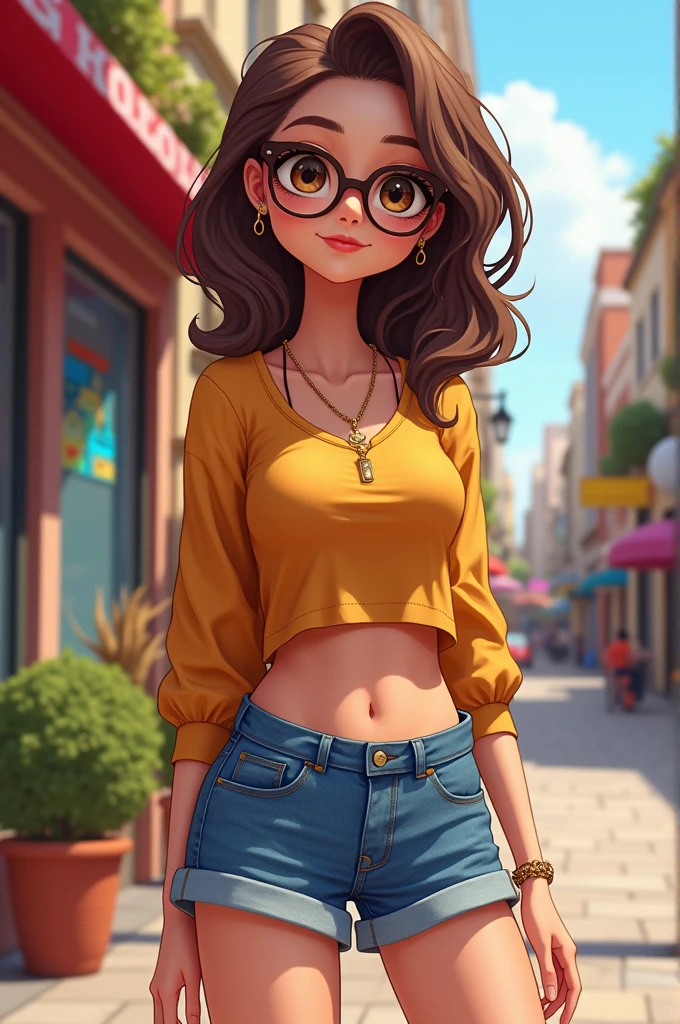 Skinned: White
Hair: brown
Eye: brown
Face accessories: glasses
Body: fashionable but not too much
Upper private part: medium
Hands:fluffy and delicate
Belly: I don't care
Top clothes: top
Legs thighs: fat(but not so much)
Lower private part: small tight
Feet: small
Underwear: jeans shot
Foot accessories:Nothing