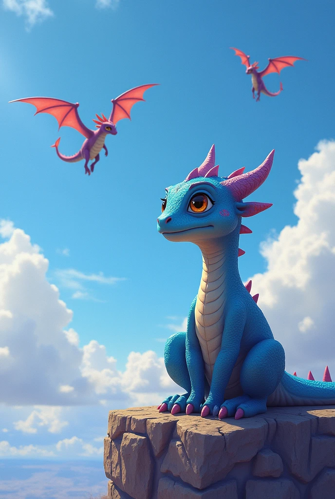 Sad Dragon,watching other dragons play