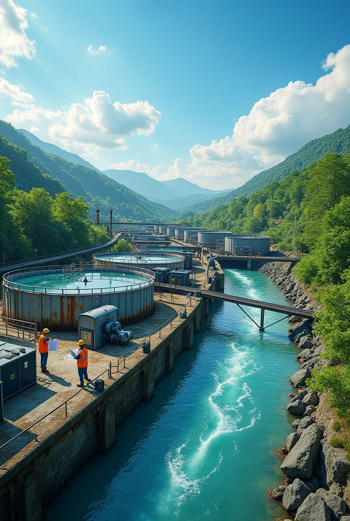Create a mockup of a sewage treatment network