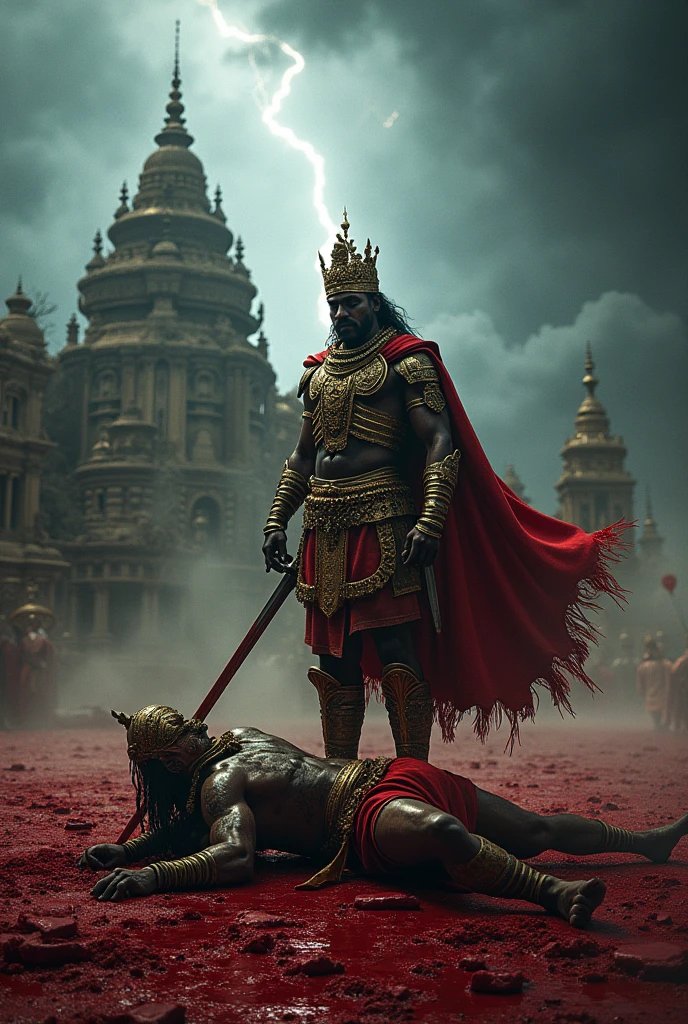Srilanka king is killing a king with bloody ground 
